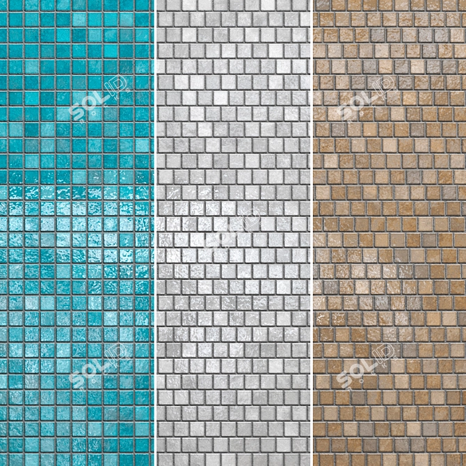 Brillante Ceramic Tiles Set 005 3D model image 1