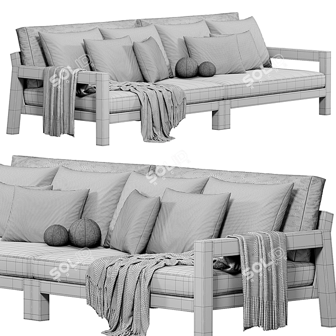 LARS Outdoor Elegance Sofa Design 3D model image 5
