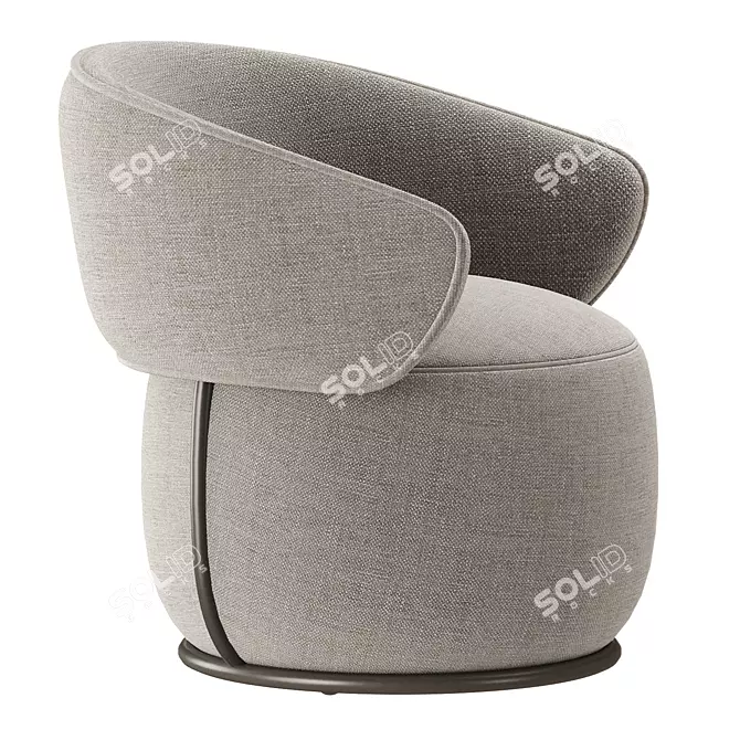  Stylish Picolo Fabric Armchair 3D model image 3