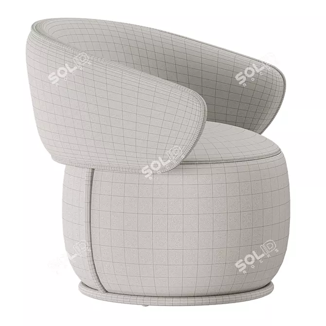  Stylish Picolo Fabric Armchair 3D model image 5