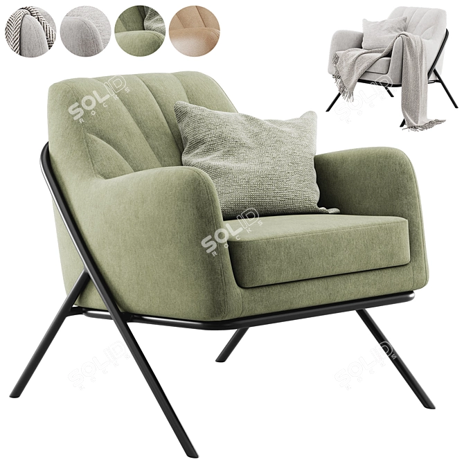 Modern Accent Armchair Cult Furniture 3D model image 1