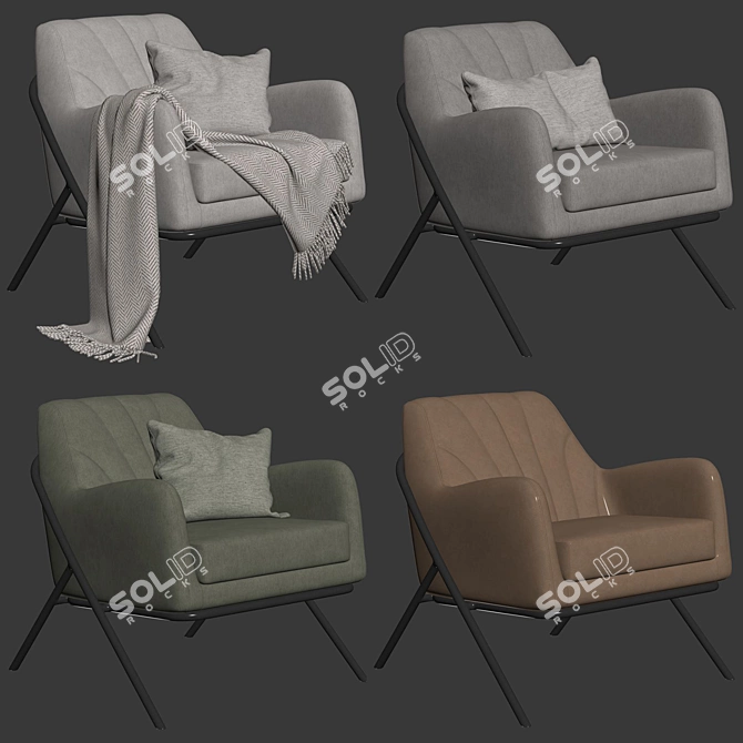 Modern Accent Armchair Cult Furniture 3D model image 7