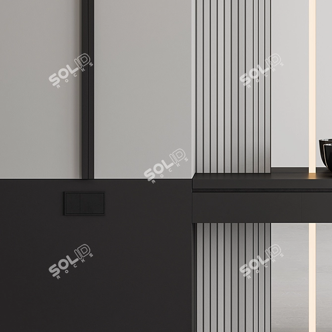 Gray Black Bathroom Set Ensemble 3D model image 3