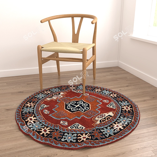 Round Rug Set With Variants 3D model image 6