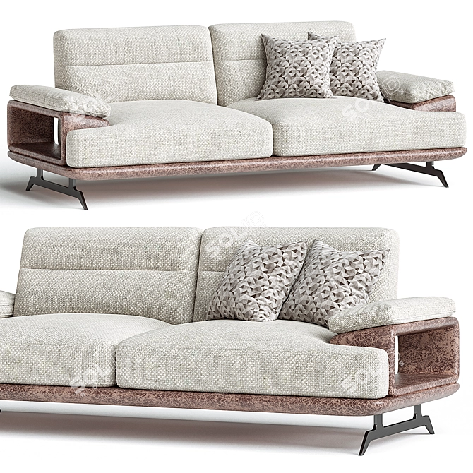 Modern Gray Sofa Penora 3D model image 1