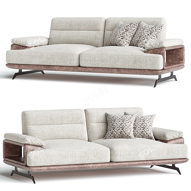 Modern Gray Sofa Penora 3D model image 2