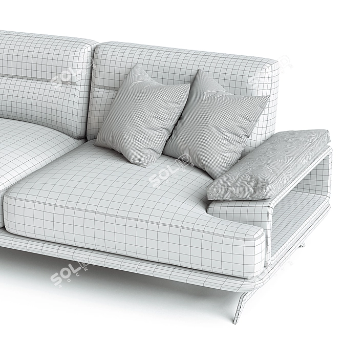 Modern Gray Sofa Penora 3D model image 4