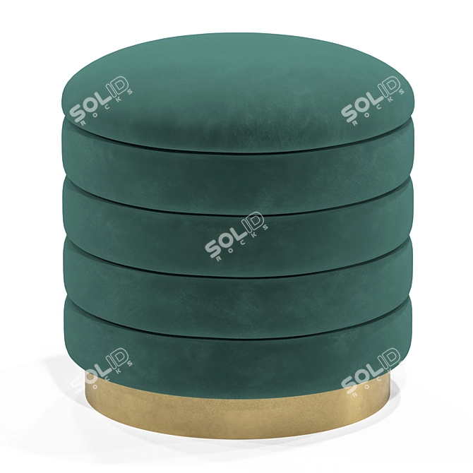 Luxury Velvet Ottoman Set 3D model image 2