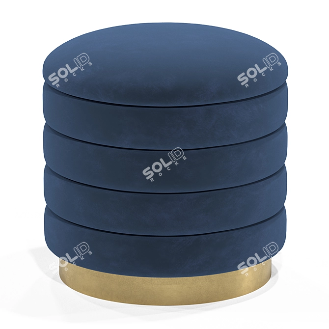 Luxury Velvet Ottoman Set 3D model image 3