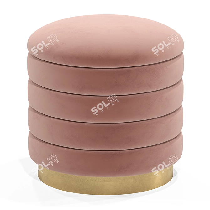 Luxury Velvet Ottoman Set 3D model image 4