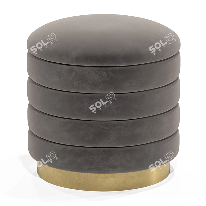 Luxury Velvet Ottoman Set 3D model image 5