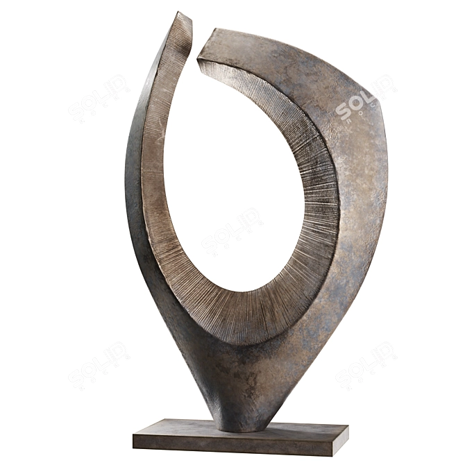 Bronze Symmetry Sculpture for Modern Interiors 3D model image 3