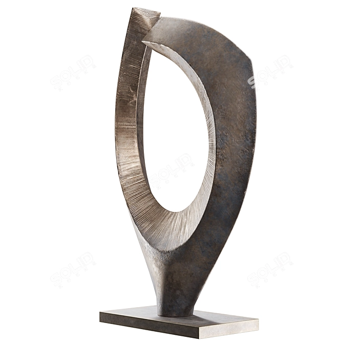 Bronze Symmetry Sculpture for Modern Interiors 3D model image 4