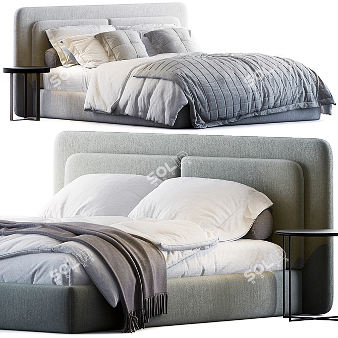 Stylish Felini Bed 3D model image 1