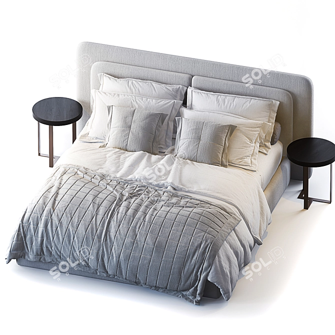 Stylish Felini Bed 3D model image 3