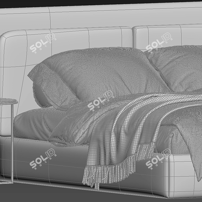 Stylish Felini Bed 3D model image 4