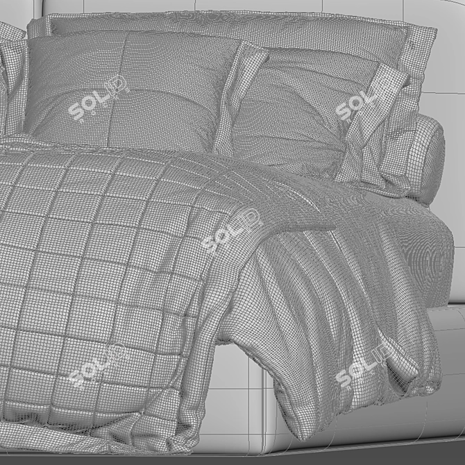 Stylish Felini Bed 3D model image 5