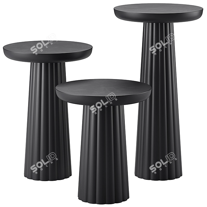 Modern Banana Side Table Collection 3D model image 1