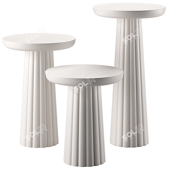 Modern Banana Side Table Collection 3D model image 2