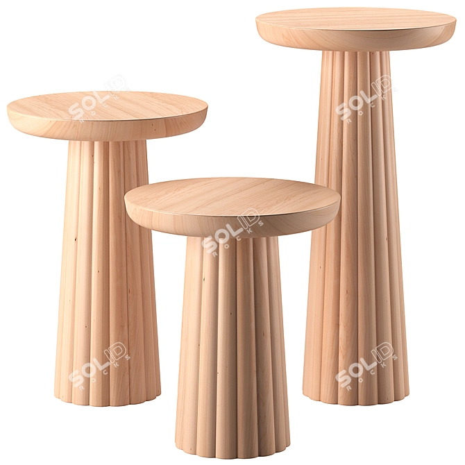 Modern Banana Side Table Collection 3D model image 3