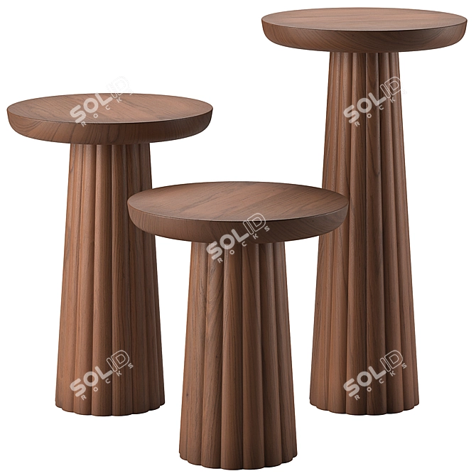 Modern Banana Side Table Collection 3D model image 4