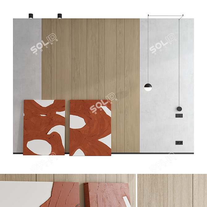 3D Decorative Wall Panel Set 3D model image 1