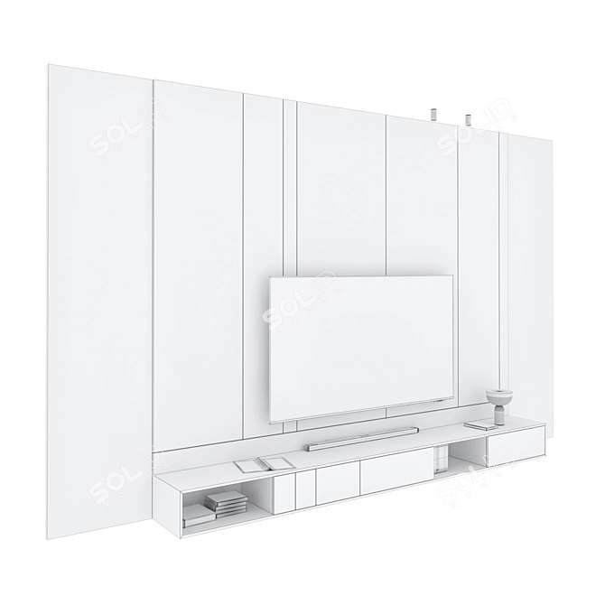 Samsung 85" TV Wall Set 3D model image 6