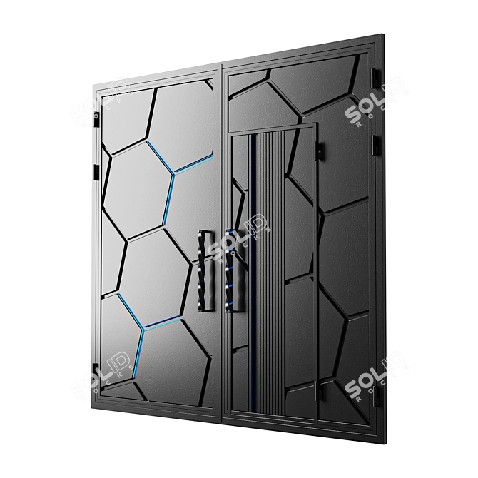  Modern Black Neo Gate 3D 3D model image 2