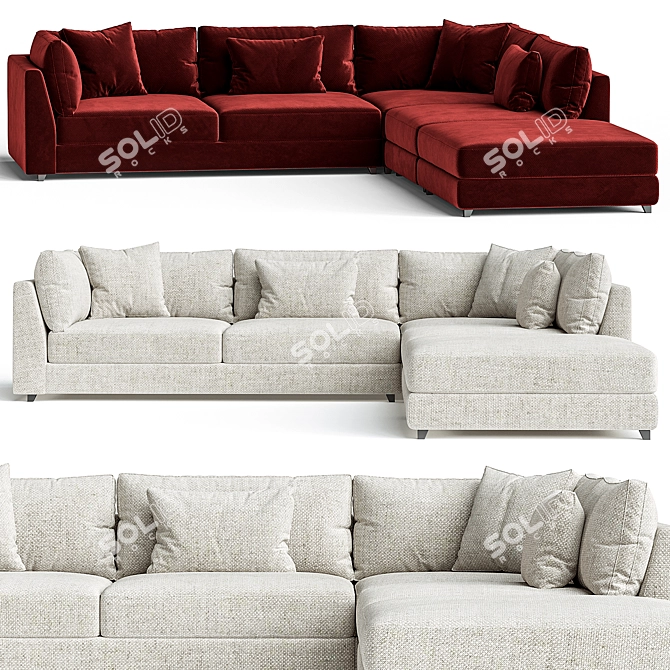 Vickie Night Sectional Sofa 3D model image 1