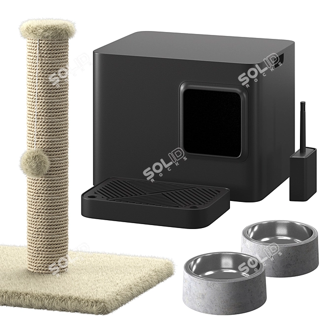 Ultimate Cat Accessories Set 3D model image 1