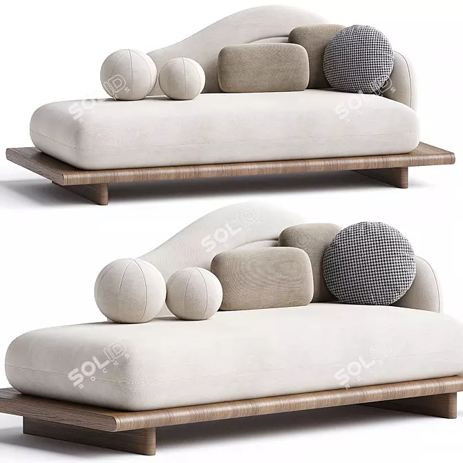 Sculpted Elegance Daybed 3D model image 1