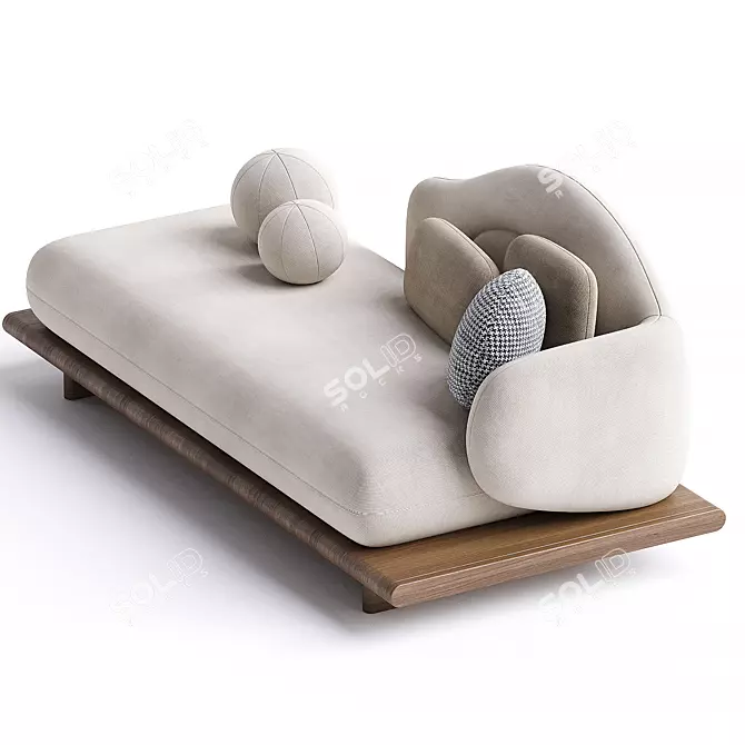 Sculpted Elegance Daybed 3D model image 2