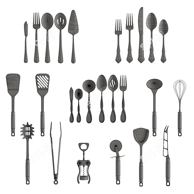 26-Piece Kitchen Accessory Set 3D model image 6