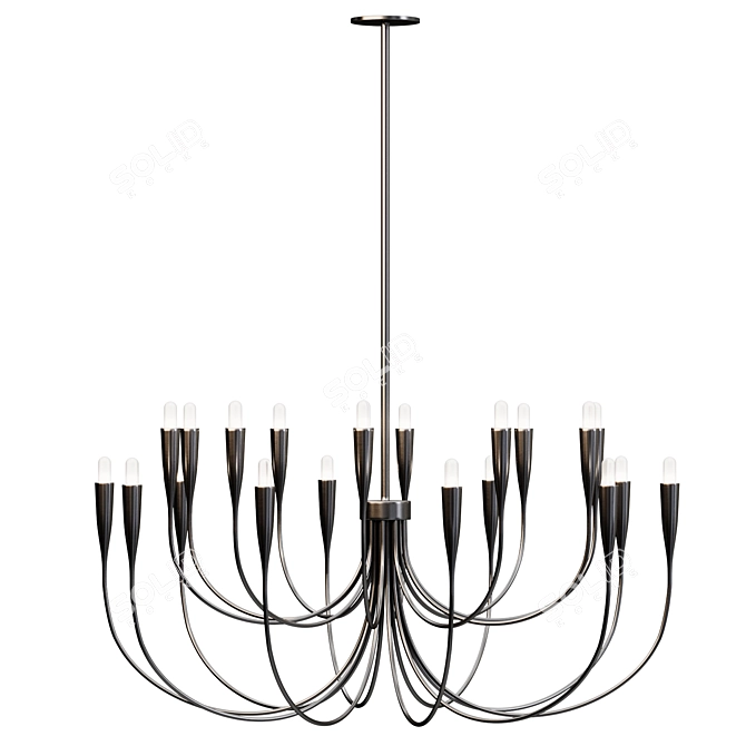 Iiona Brass Candelabra Chandelier, Modern 3D model image 3