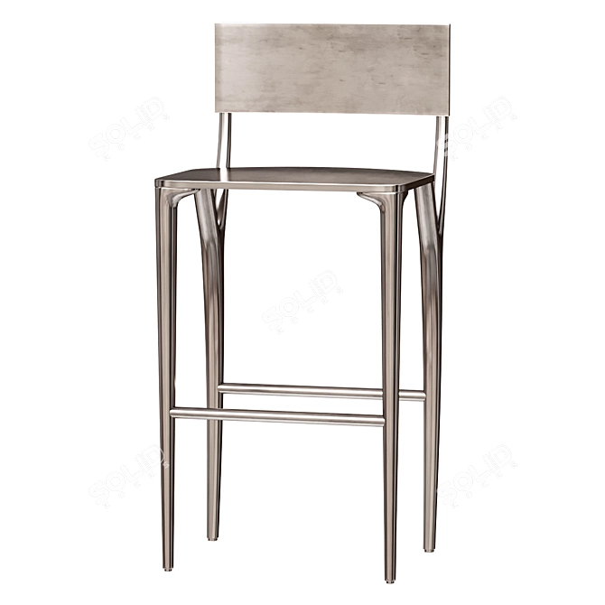 Luxury ORO Silver Bar Stool 3D model image 1