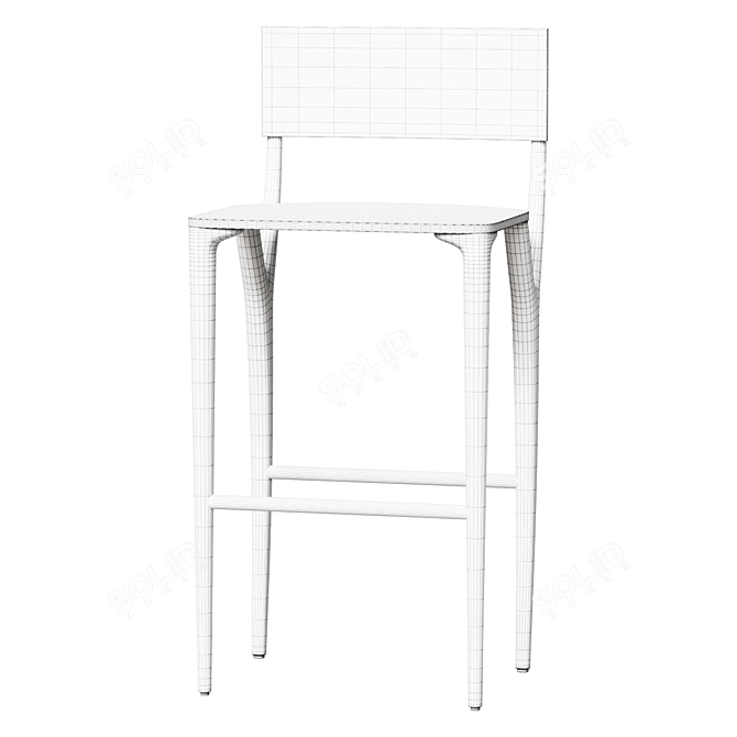 Luxury ORO Silver Bar Stool 3D model image 2