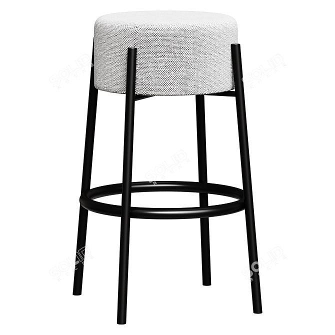 Peg Upholstered Bar Stools Set 3D model image 1