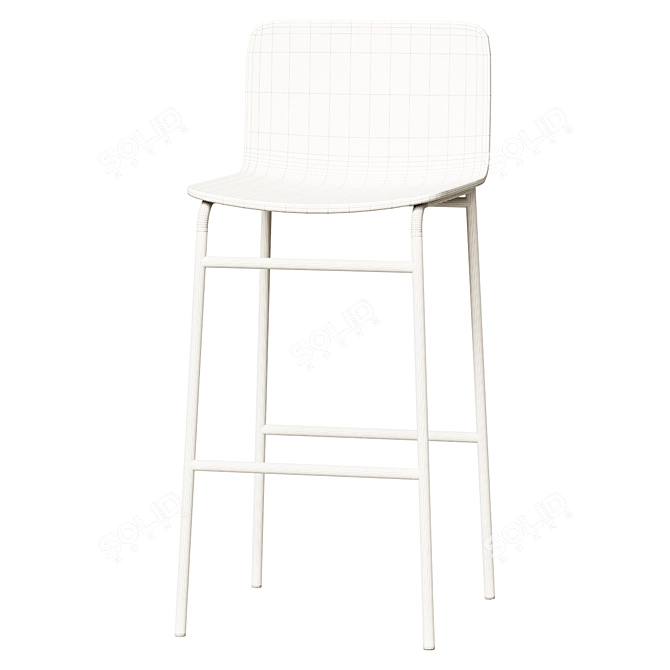 Strut Bar Stool White 3D model image 2