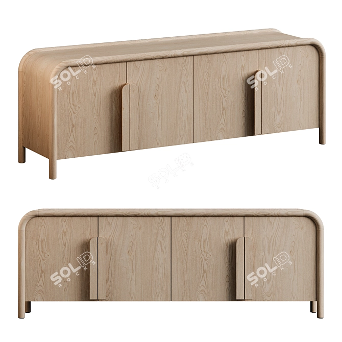 Modern Annie Natural Storage Credenza 3D model image 1