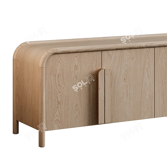 Modern Annie Natural Storage Credenza 3D model image 3