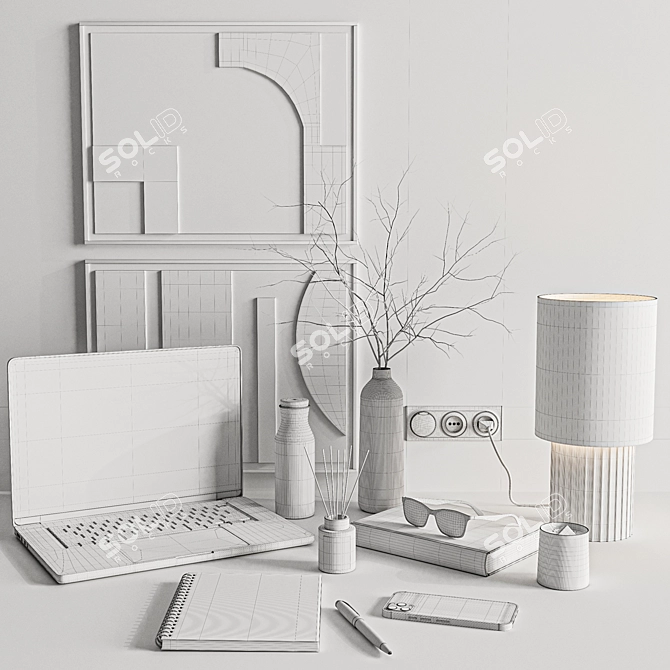 Elegant Interior Decor Set 3D model image 6