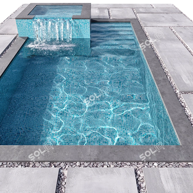 Caustics-Enhanced Swimming Pool Model 3D model image 3