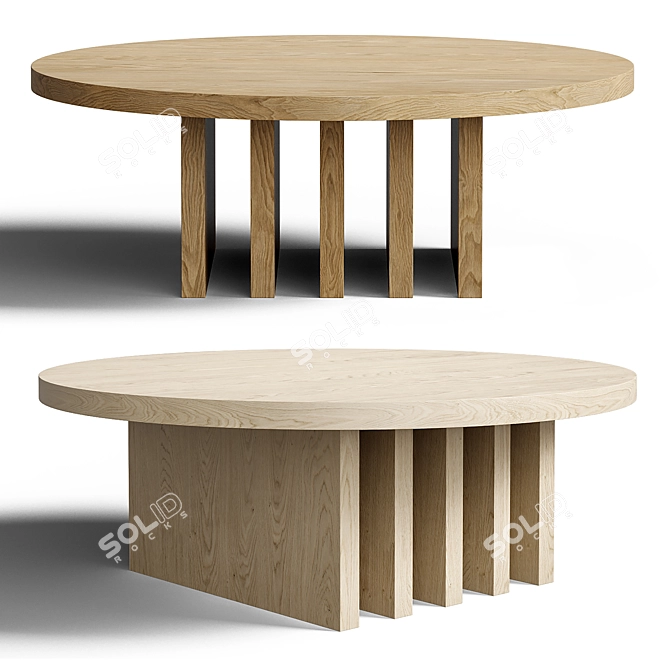 Whimsical Modern Circular Coffee Table 3D model image 1