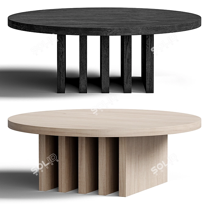 Whimsical Modern Circular Coffee Table 3D model image 2