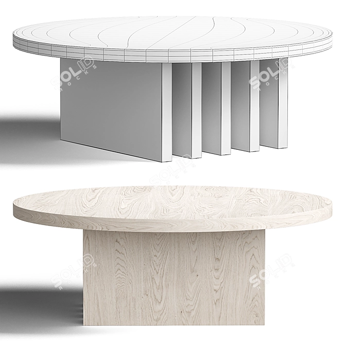 Whimsical Modern Circular Coffee Table 3D model image 3
