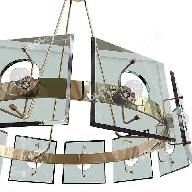 Elegant Glass Chandelier Lighting Fixture 3D model image 2