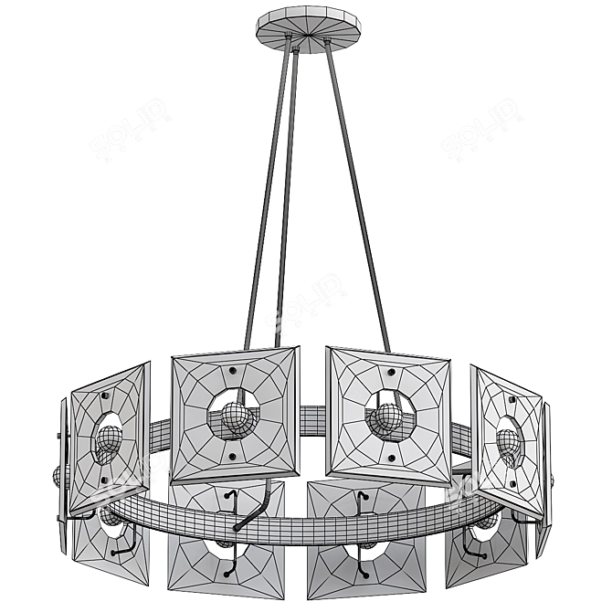 Elegant Glass Chandelier Lighting Fixture 3D model image 3