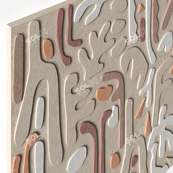 Stonework Relief Wall Art Piece 3D model image 3