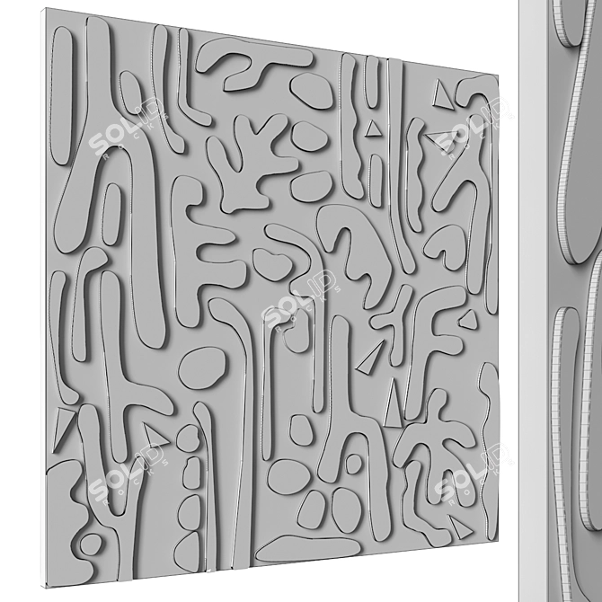 Stonework Relief Wall Art Piece 3D model image 7