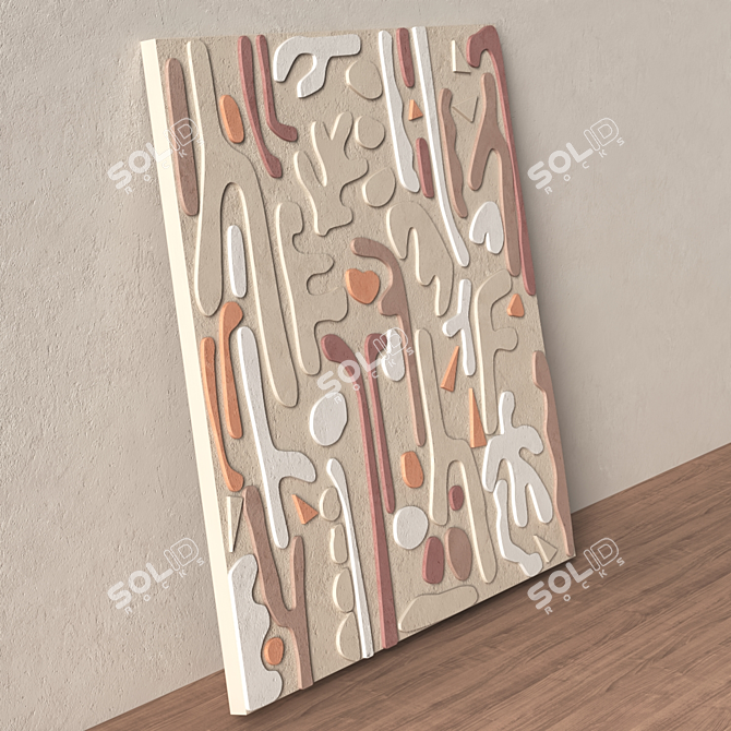 Stonework Relief Wall Art Piece 3D model image 8